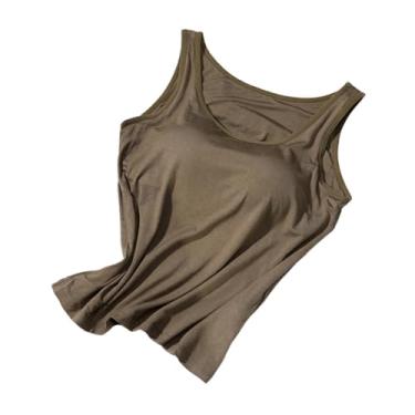 Imagem de Dynwave Bra de esportes de tanques de tanques femininas acolchoadas para férias ativas de férias diariamente use, L, Verde