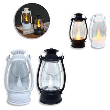 Imagem de 2 Lampião Vela Luminária Decorativa Led Lamparina Eletrônica - Sutt