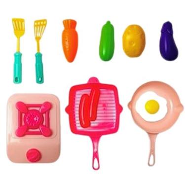 Imagem de kit cozinha comidinha brinquedo infantil fogão legumes tabua colorido 