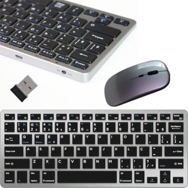 Imagem de Kit Teclado e Mouse Sem Fio Recarregável Prime. Compatível com Notebook, Celular, Tablet, Windows, Mac, Linux e Android. Layout Nacional. Conexão Bluetooth 5.0/USB 2.4GHz Design Compacto e Ergonômico