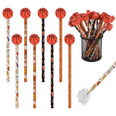 Imagem de Ulema 48 Peças De Lápis E Borrachas Basquete Para Meninos Meninas, Lembrancinhas Festa Aniversário Beisebol, Sortimento Papelaria Crianças, Estudantes, Material Escritório Escola Sala Aula