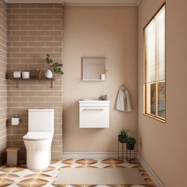 Imagem de Kit Para Banheiro Gabinete E Espelho ágata Branco