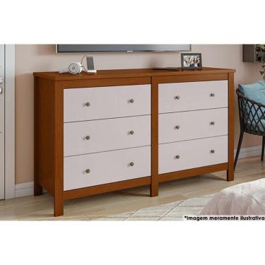 Imagem de Cômoda Solteiro Horizontal Maggiore C- 6 Gavetas Frassino-off White - Lopas