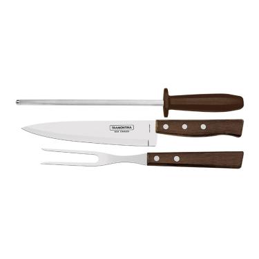 Imagem de Kit Churrasco 3 Peças Tramontina 22299055 Marrom