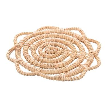Imagem de Conjunto 4 Porta Copos Lyor De Fibra Natural Flor Palm 10cm