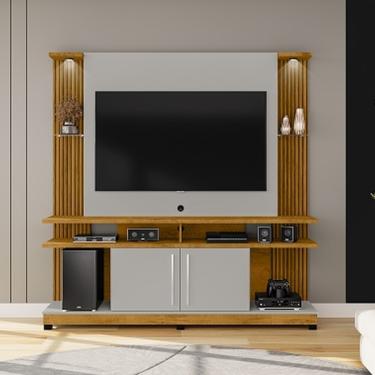 Imagem de Home Theater York Led Ripado Naturalle/off White - Bechara Mó