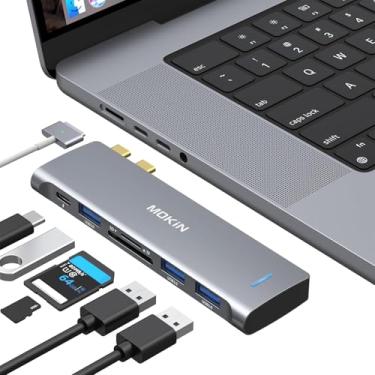 Imagem de Adaptador USB C para MacBook Pro/Air M1 M2 2021 2020 2019 2018, acessórios MOKiN Hub MacBook Pro com 3 portas USB 3.0, leitor de cartão USB C para SD/TF e porta Thunderbolt 3 PD de 100 W