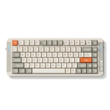 Imagem de MCHOSE Teclado Mecânico Sem Fio X75 V2 Com Botão De Volume, Tri-Modo Bt5.0/2.4 Ghz/Usb-C, Teclados Personalizados Hot Swap, Cremosos Interruptor Linear, Jogos Rgb Para Pc/Tablet/Ps/Xbox, Branco Retr