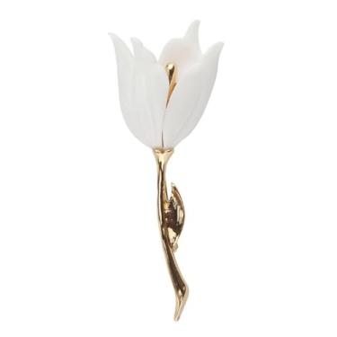 Imagem de Alfinete De Peito De Tulipa Alfinete De Lapela De Flor Broche De Mulheres Alfinete De Lapela Tulipa Alfinete De Lapela Para Homens Peitoral Distintivo Branco Cara Popularidade