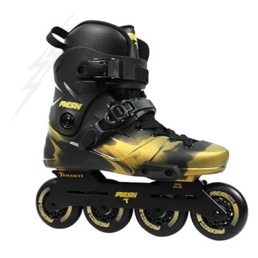 Imagem de Patins Inline Freestyle Traxart Mesh Adulto | Base Alumínio CNC, Rodas 80mm PU 85A, Rolamento ABEC-9, Suporta até 140kg (Preto, 42/43)