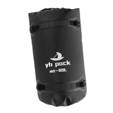 Imagem de oshhni Bolsa seca para homens e mulheres, alforje para motocicleta, assento traseiro, bolsa traseira, grande capacidade para natação, caiaque, acampamento, Preto 80l