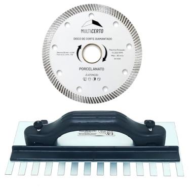 Imagem de Desempenadeira Dentada de 27cm com Regulagem + Disco de Corte para Porcelanato