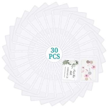 Imagem de QiXin Dicotomia A5, 30 peças, bolso para fichário, sem zíper, transparente, planejador, agenda, agenda, agenda, pastas de dinheiro, para orçamento, à prova d'água, PVC, folhas soltas, mangas para cartões para caderno de 6 anéis
