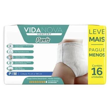 Imagem de Roupa Íntima Adulto Vida Nova Pants P/M com 16 unidades