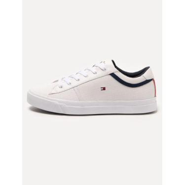 Imagem de Tênis Tommy Hilfiger Masculino Jay 13A Iconic Leather Puched Branco, 3
