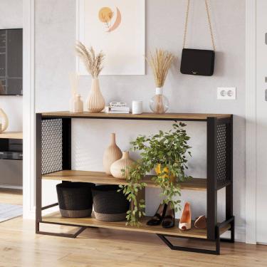 Imagem de Aparador Industrial para Sala com Laterais Teladas P1021 Preto 