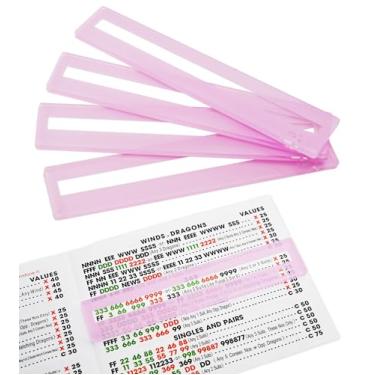 Imagem de QANIUOS Mahjong Line Finder, 4 Pack Mahjong Rules Reader, Acrylic Card Rules Helper for Mahjong Players Accessories and Gifts(Pink*4)