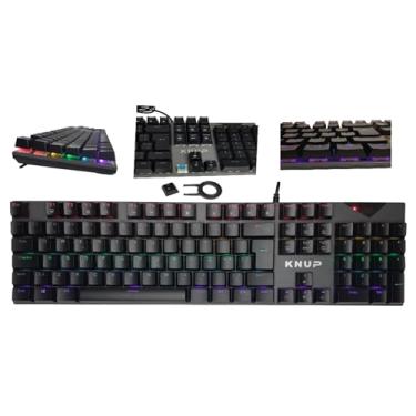 Imagem de Teclado Gamer Mecanico Switch Blue Azul Corpo Metal Teclas Suspensas Anti-Ghosting