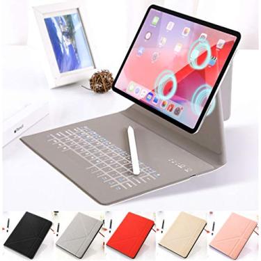 Imagem de [Colocação longitudinal-lateral] iPad mini5/Air3/iPadPro11 Capa com teclado Bluetooth portátil recarregável para iPad 9,7/10,5 polegadas, Cinza, iPadPro11