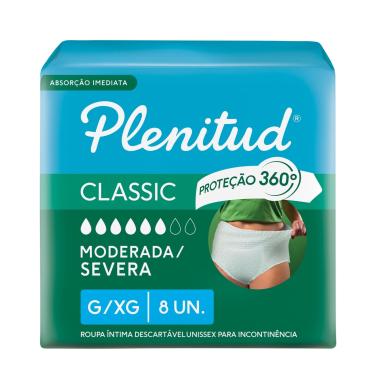 Imagem de Roupa Ítima Descartavel Plenitud Classic para Incontinência G/XG 8 Unidades