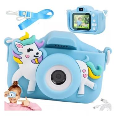 Imagem de Mini Câmera Digital Infantil - LucZeng Portátil 30MP HD Kids Câmera de Vídeo Filmadora Cartoon Câmera Selfie Recarregável Fofa com Tela de 2.0 Polegadas para Festival de aniversário para crianças
