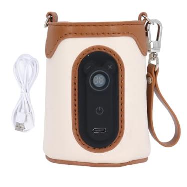 Imagem de Aquecedor de garrafas de bebê USB 26 engrenagens Temperatura Ajuste do leite portátil para viagens em casa Família Artificial Leather Silicone 160g (L para o tamanho 41-47)
