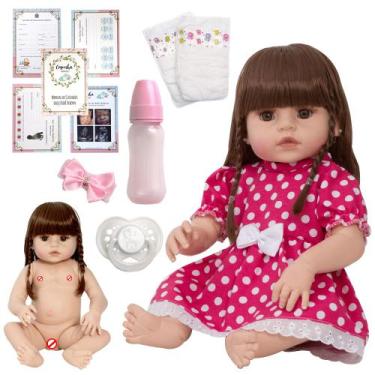Imagem de Bebê Reborn Recém Nascida Laura Com Chupeta Realista + Itens - Cegonha