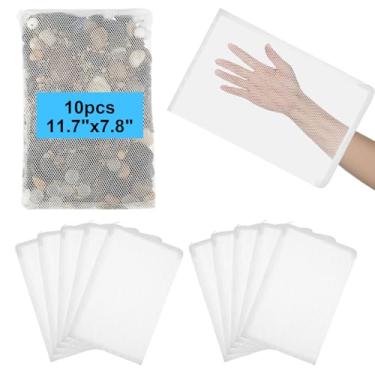 Imagem de Abbylike 10 sacos grandes de mídia de filtro com zíper de plástico sacos de filtro reutilizáveis para aquário - malha de aquário para carvão ativado, bolas biológicas, anéis de cerâmica (29,7 cm x