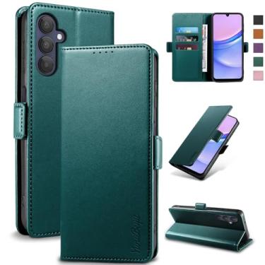 Imagem de YunuBeyii Capa Carteira para Samsung A15 5G - [Bloqueio RFID] Capinha Flip Magnética para Celular de Couro PU de Luxo com Suporte,Case Proteção,Rsistente,Antichoque, Verde