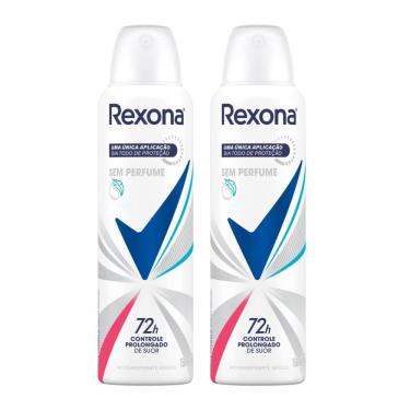 Imagem de Kit 2 Desodorante Rexona Sem Perfume Aerosol Antitranspirante 72h 150ml