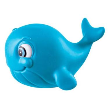 Imagem de Baleia De Brinquedo Vinil Macio Bebê Mordedor Grande Banho Azul - Come