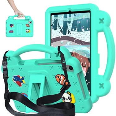 Imagem de Kwamaz Capa para tablet Walmart Onn 2024, geração 4, modelo 100135923, com alça de ombro de suporte, capa infantil à prova de choque de EVA, verde