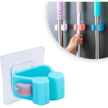 Imagem de Suporte Adesivo de Parede para Vassoura, Rodo e Pá – Organizador de Limpeza Sem Furar – Fixação Forte e Resistente até 3kg – Ideal para Cozinha, Lavanderia e Banheiro