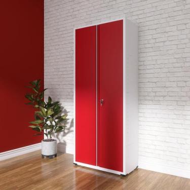 Imagem de Armário de Aço 2 Portas 4 Prateleiras com Chave AP409SL - Pandin Móvei