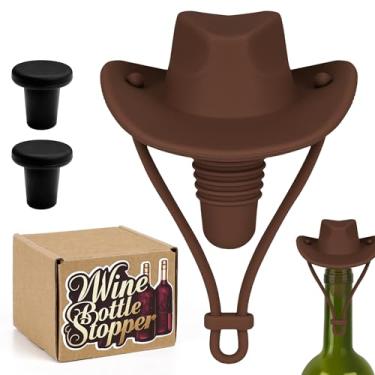 Imagem de Biiange Rolha de vinho de silicone marrom, rolhas de garrafa de silicone engraçadas, tampa de garrafa à prova de vazamento para vinho, uísque e rum