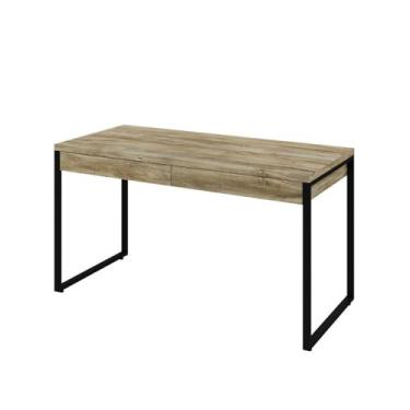 Imagem de Mesa Kuadra Office 135x60x75cm C/02 Gavetas Carvalho/Est.preta