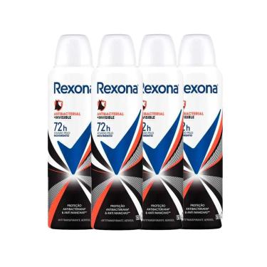 Imagem de Kit Desodorante Aerosol Rexona Antibacterial + Invisible 150ml - 4 Unidades