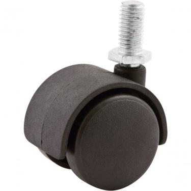 Imagem de Rodizio Giratório Duplo 60mm 30kg Nylon Pino Rosca 10x15mm R