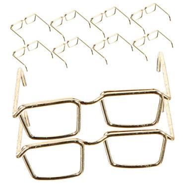 Imagem de IMIKEYA 10pcs Mini Doll Glasses - Stylish Metal Wire Rim Eyewear with Clear Lenses - Accessories for Miniature Dolls Dress Up and Costume Play