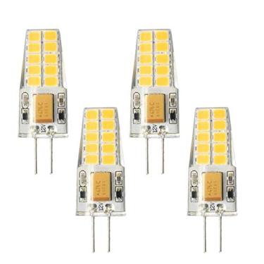Imagem de Lxcom Lighting Lâmpadas LED G4 de 2,5 W CA/CC 12 V G4 Mini Lâmpada de LED (pacote com 4) - Lâmpadas de halogêneo de 25 W de substituição Branco Quente 3000K JC T3 Lâmpada para Lustre Display Puck