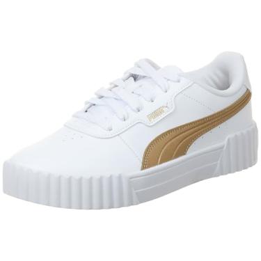 Imagem de PUMA Tênis feminino de cano baixo, Puma Ouro Sand-Puma branco-claro, 34