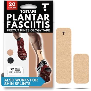 Imagem de ToeTape - Fita para aliviar a dor da fascite plantar PF | 20 unidades | fita cinesiológica pré-cortada para fascite plantar |