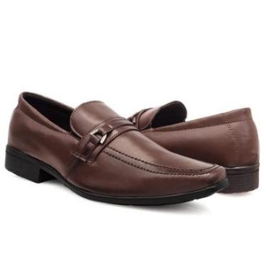 Imagem de Sapato Social Masculino Slip On Elástico de Calçar Bico Fino Quadrado Estilo Italiano-Masculino