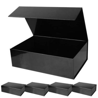 Imagem de Caixas de presente Aimyoo Black Magnetic com tampas 35x23x11cm, pacote