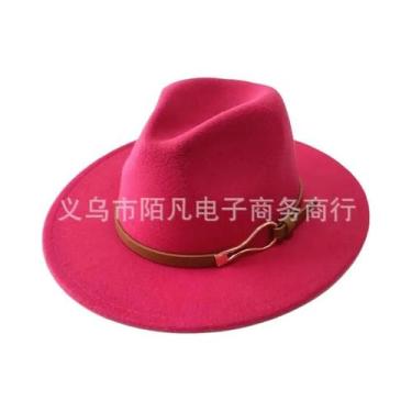 Imagem de Chapéu Feminino De Feltro De Lã Para Outono/Inverno Com Fivela Estilo 