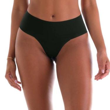 Imagem de Calcinha Fio Dental Cós Largo Corte a Laser Preta - Zee Rucci, G