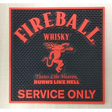 Imagem de Fireball Whisky Professional Wait Station Rubber Bar Mat XL Tapete de gotejamento 12x12