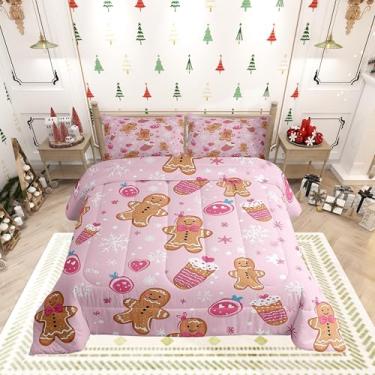 Imagem de Kawaii Conjunto de edredom masculino de gengibre para crianças, adultos, aquarela, laço, morango, solteiro, com flocos de neve, flores, 1 fronha