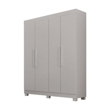 Imagem de Guarda Roupa Solteiro 4 Portas 2 Gavetas Canadá S/ Espelho Com Pés - Leifer Branco