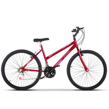 Imagem de Bicicleta de Passeio Ultra Bikes Esporte Aro 26 Reforçada Freio V-Brake – 18 Marchas Vermelho Ferrari